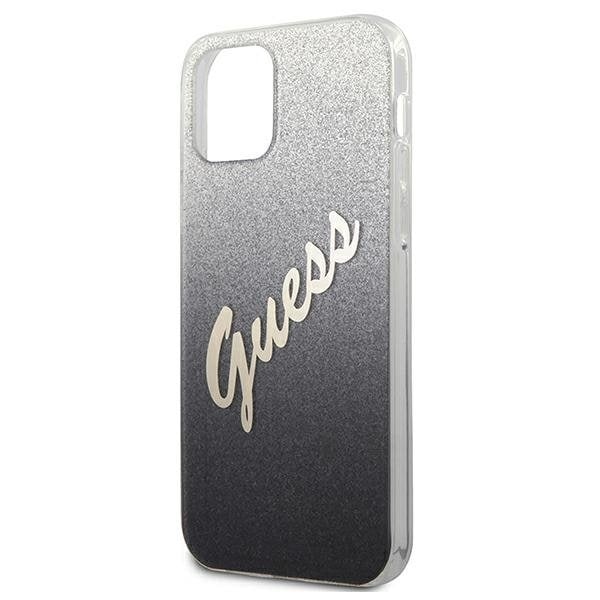 Guess Skal iPhone 12 Mini Glitter Gradient Script - Svart Svart