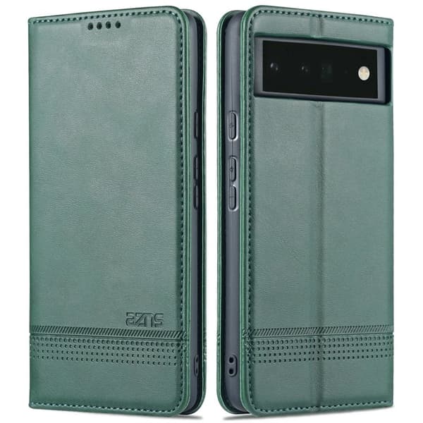 AZNS Google Pixel 6 Plånboksfodral - Praktisk Flip Design Konstläder - Grön