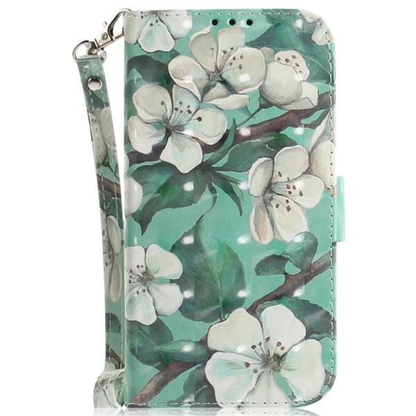 Sony Xperia 10 VI Konstläder Plånboksfodral 3D Pattern - Flowers Grön