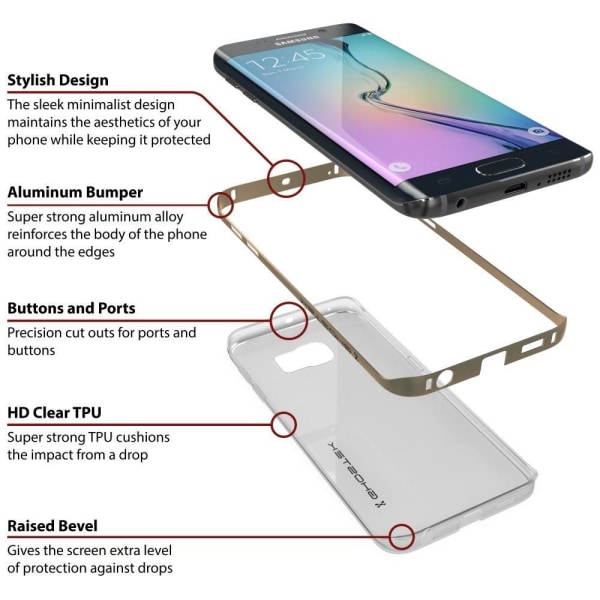 Ghostek Cloak Skal till Samsung Galaxy S6 Edge - Gold