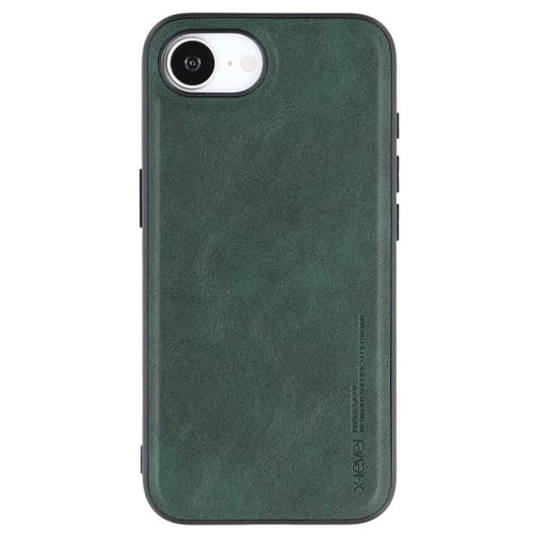 X-LEVEL Bojue-3 Mobilskal till iPhone 16e Läderbelagd PC+TPU - Grön