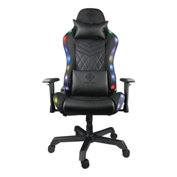 Deltaco RGB Gaming stol i kunstlæder, 332 forskellige RGB modes, sort Black