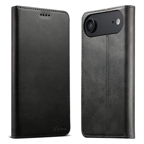 SUTENI iPhone Air Plånboksfodral Konstläder - Svart Svart