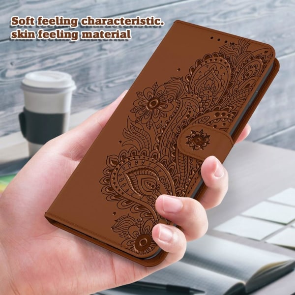 Flowers iPhone 13 Pro Max Wallet Cover - Brun Brown