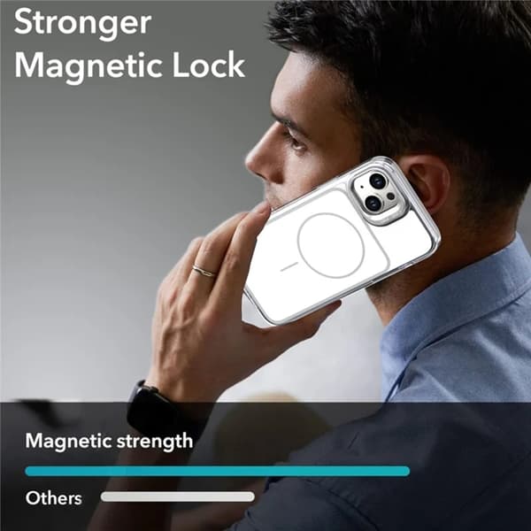 Mobilskal till iPhone 15 Plus MagSafe Lens Kickstand med Handrem - Vit Vit