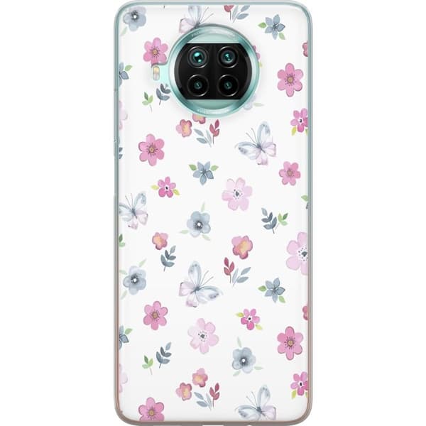 Telefontaske til Xiaomi Mi 10T Lite 5G med blomster og sommerfugle