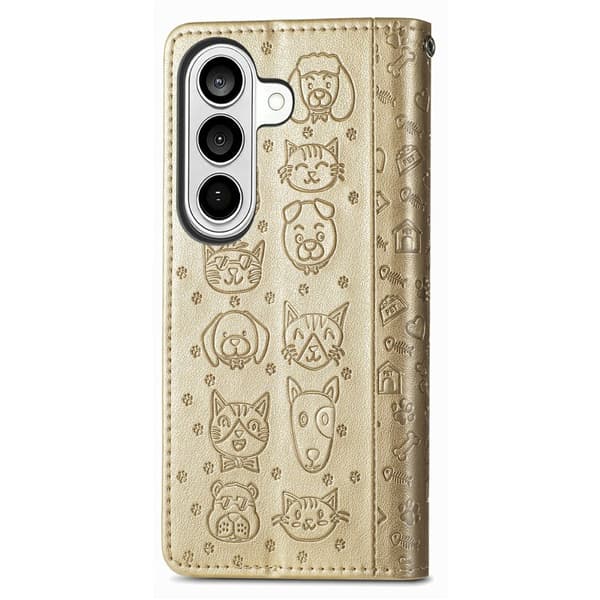 Plånboksfodral för Samsung Galaxy S26 Plus Konstläder - Guld