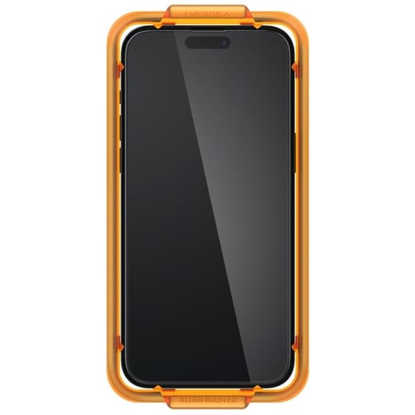 [2-Pack] Spigen iPhone 15 Hærdet Glas Skærmbeskytter - Sort Black