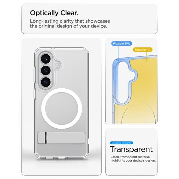 Spigen Mobilskal För Galaxy S26 Plus MagSafe Ultra Hybrid "S " - Clear Vit
