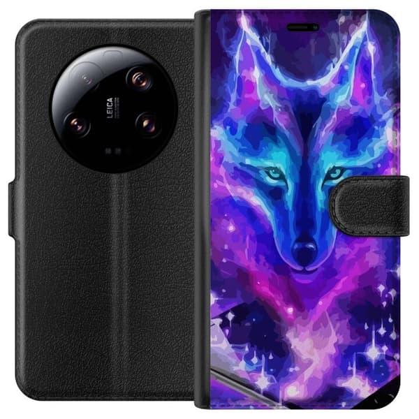 Plånboksfodral till Xiaomi 13 Ultra med Neon Varg