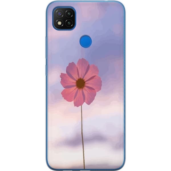 Mobilcover til Xiaomi Redmi 9C NFC med lyserød blomst
