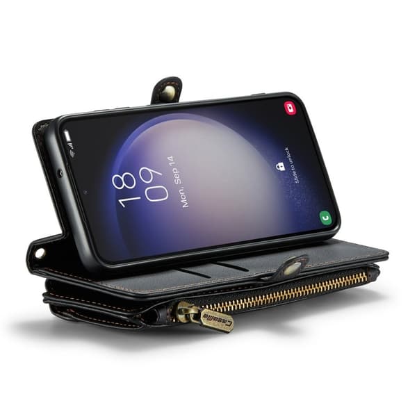 CASEME Plånboksfodral Konstläder för Samsung Galaxy S23 - Svart