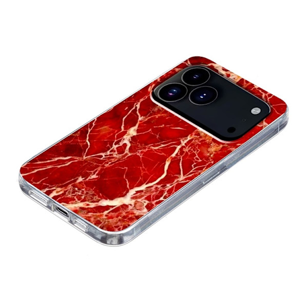 Mobilskal till iPhone 17 Pro Max Marble Pattern Printing Soft - Röd Röd