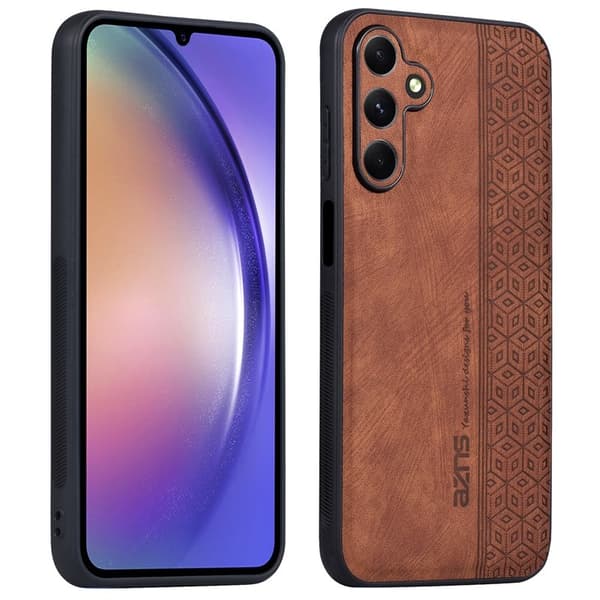 AZNS Samsung Galaxy A55 5G Plånboksfodral Konstläder - Brun