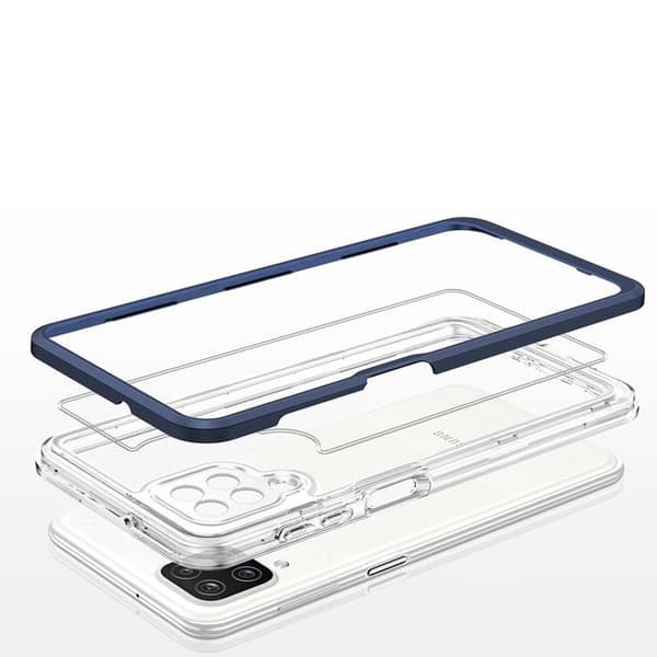 Galaxy A22 4G Skal Clear 3in1 - Blå