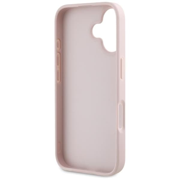 Guess Mobilskal till iPhone 16 Grained Big 4G Small Classic Logo - Rosa Rosa
