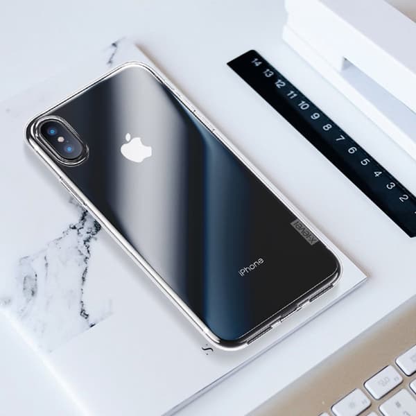 X-LEVEL Anti-slip TPU Mobilskal för iPhone X/XS - Transparent