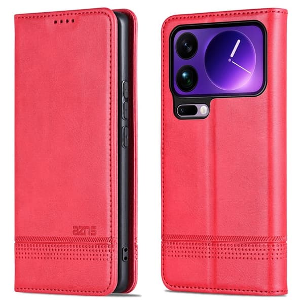 AZNS Xiaomi 17 Pro Plånboksfodral Konstläder - Röd