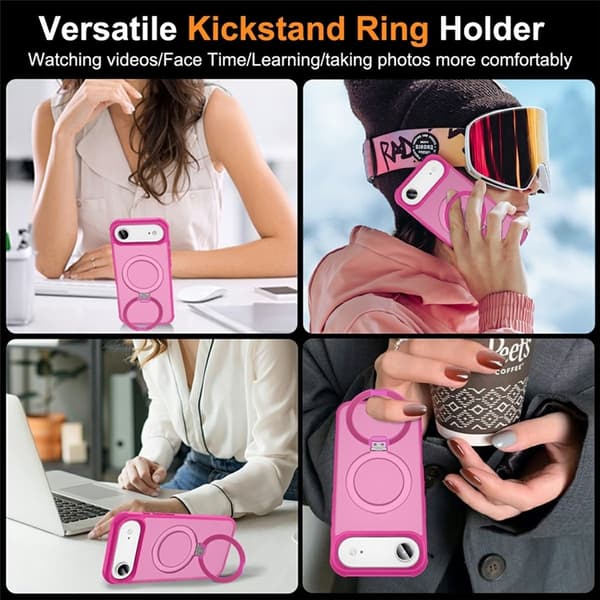 Mobilskal till iPhone Air MagSafe TPU+PC Kickstand - Rosa Rosa