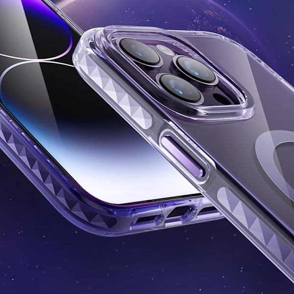 Kingxbar iPhone 14 Skal Magsafe PQY Ice Crystal - Silver