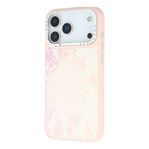 JAUCASE Mobilskal till iPhone 17 Pro Max Magsafe Snake Texture - Rosa Rosa