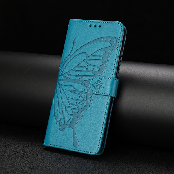 Samsung Galaxy S26 Plus Plånboksfodral Flip Konstläder Med Rem - Blå