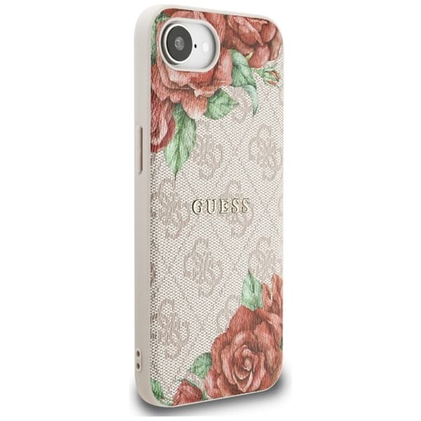 Guess Telefontaske til iPhone 16e Magsafe Blomsterprint - Lyserød Rosa