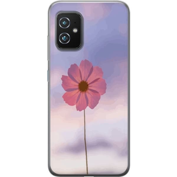 Mobilcover til Asus Zenfone 8 med lyserød blomst
