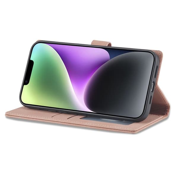 FORWENW iPhone 14 Plus F1 Series Flip Plånboksfodral Konstläder - Roséguld