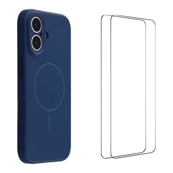 WANLONFENG Mobilskal till iPhone 17 MagSafe Med 2Pcs Härdat Glas XQ1 Blå