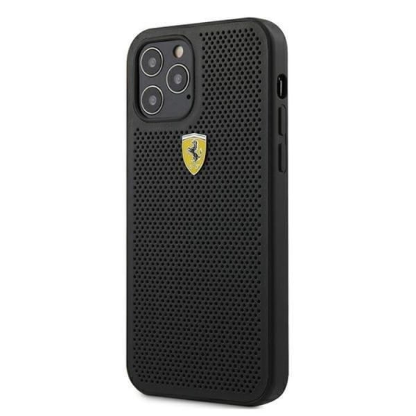 Ferrari On Track Perforeret etui til iPhone 12/12 Pro - Sort