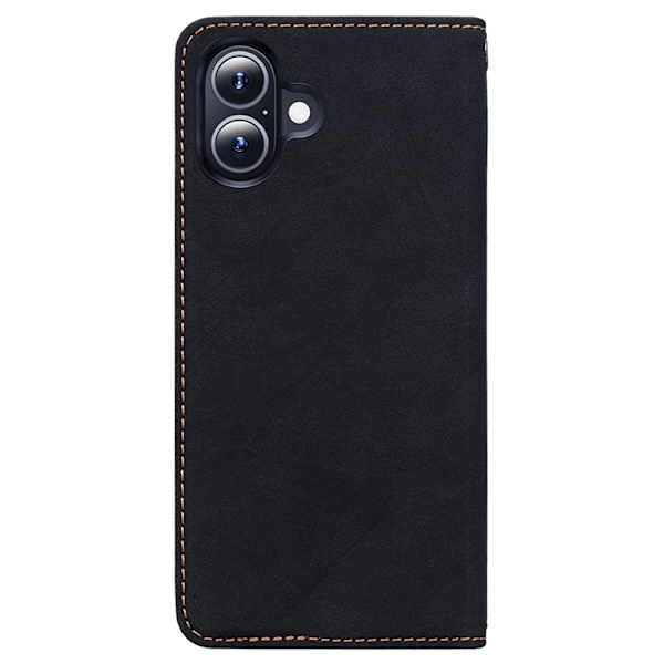 iPhone 17 Konstläder Plånboksfodral med Rem Lines Pattern - Svart Svart