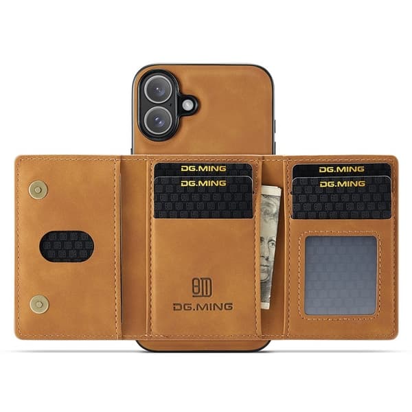 DG.MING M2 Series Mobilskal till iPhone 17 PU + PC + TPU - Brun