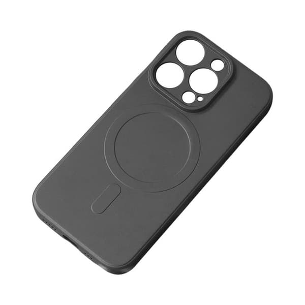 iPhone 15 Plus -puhelimen suojakuori MagSafe-silikonilla - Musta Black