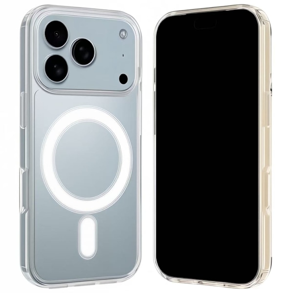 WANLONFENG Mobilskal till iPhone 17 Pro MagSafe + [2-Pack] Härdat glas Transparent