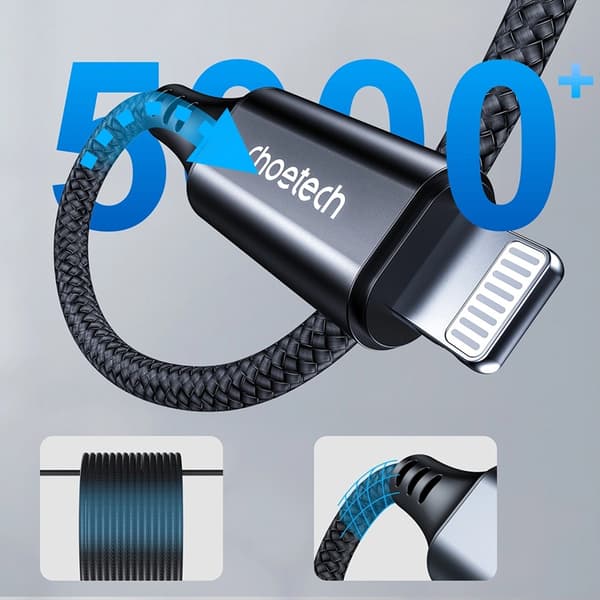 Choetech Lightning till Aux Kabel 2m 3.5 mm mini jack - Svart Black