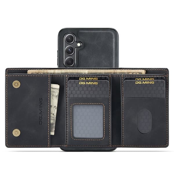 DG.MING Samsung Galaxy S23 FE Konstläder Plånboksfodral Svart