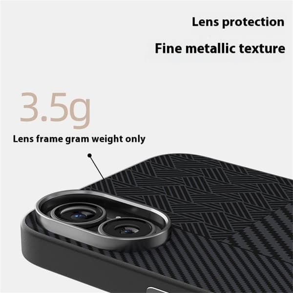 ABEEL Mobilskal till iPhone 16 Plus PC TPU Aluminium PU Läder - Textur 1