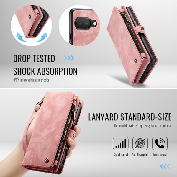 CASEME Plånboksfodral Konstläder till Google Pixel 9a - Rosa