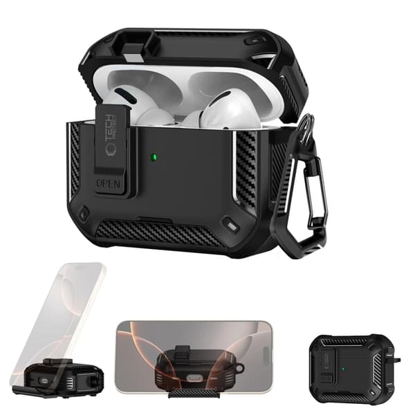 Tech-Protect Apple Airpods Pro 3 Etui Magsafe Carbonox - Sort Svart