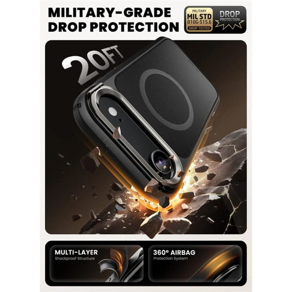Supcase Telefontaske til iPhone Air Magsafe Ares Flip - Sort Svart