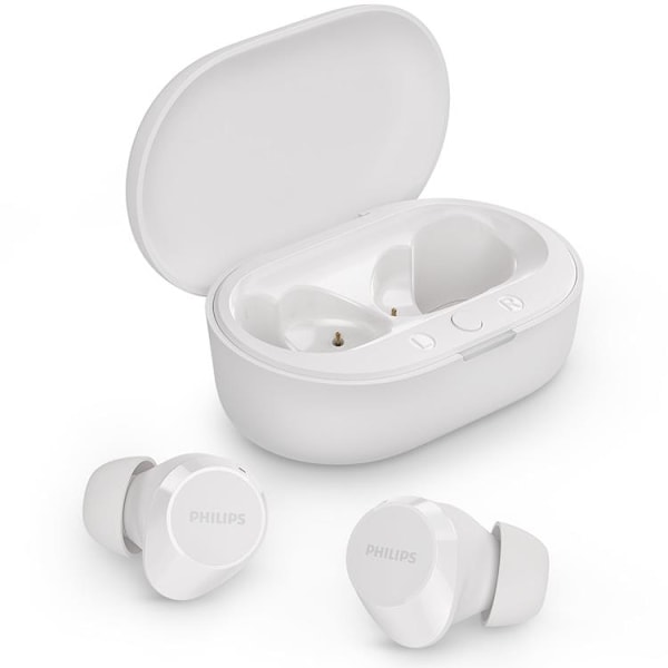 PHILIPS True Wireless Hörlurar 6+18 tim Speltid - Vit Vit