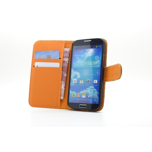 Leopard Plånboksfodral till Samsung Galaxy S4 i9500 (Gul)