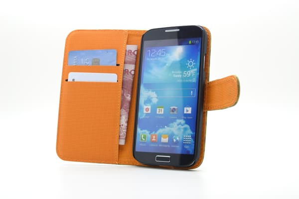 Leopard Plånboksfodral till Samsung Galaxy S4 i9500 (Gul) Gul