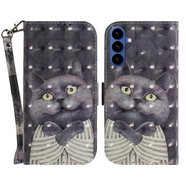 Plånboksfodral för Samsung Galaxy S26 Plus Konstläder - Kattmotiv - Svart