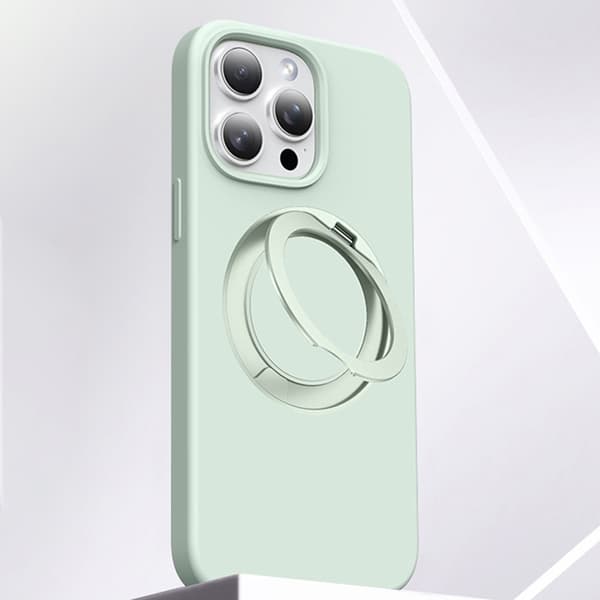Mobilskal till iPhone 16 Pro Max MagSafe Silikon Roterande - Grön Grön