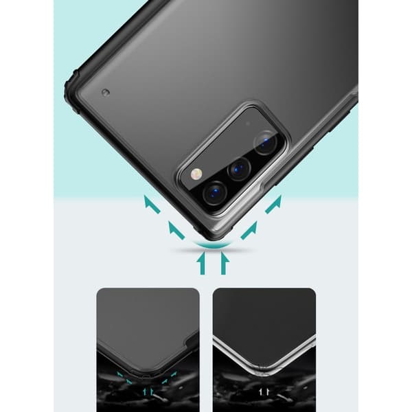 Armor Series Matte PC + TPU Hybrid Cover Til Galaxy Note 20 - Sort Black