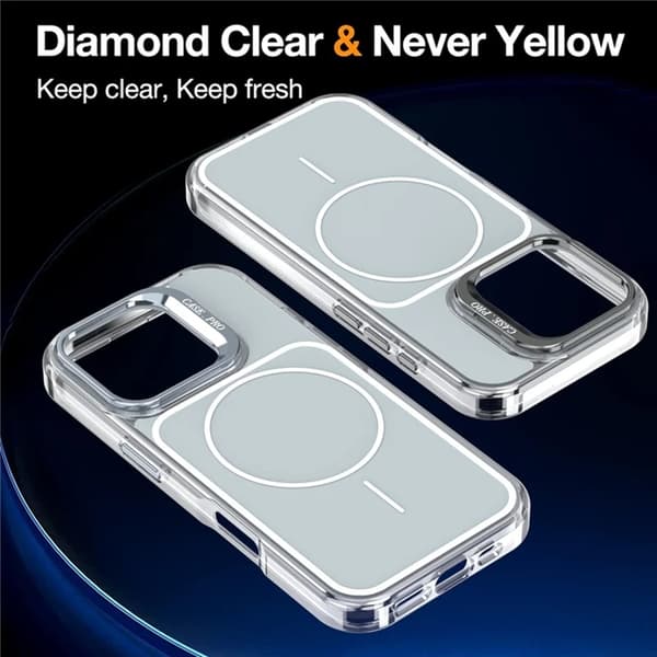 Mobilskal till iPhone 16 Pro Max MagSafe Lens Kickstand med Handrem - Grå Grå