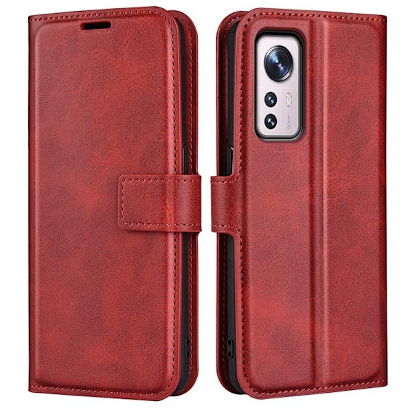 Magnetic Clasp Plånboksfodral Xiaomi 12 Pro - Röd