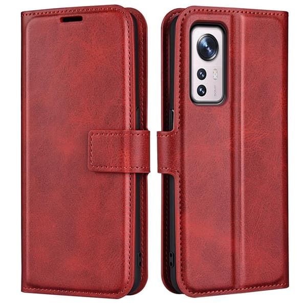 Magnetic Clasp Plånboksfodral Xiaomi 12 Pro - Röd Röd